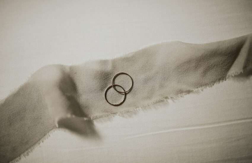 silver framed eyeglasses on white textile